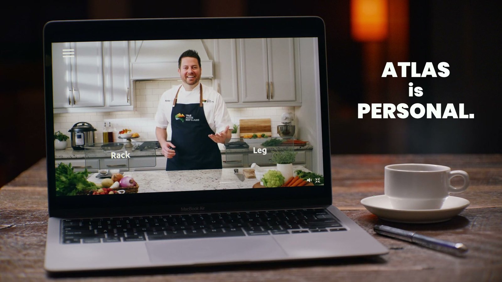 An interactive experience running on a MacBook