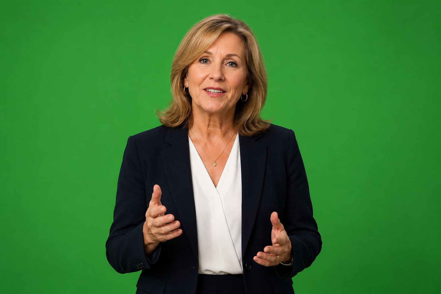 Executive presenter on green screen