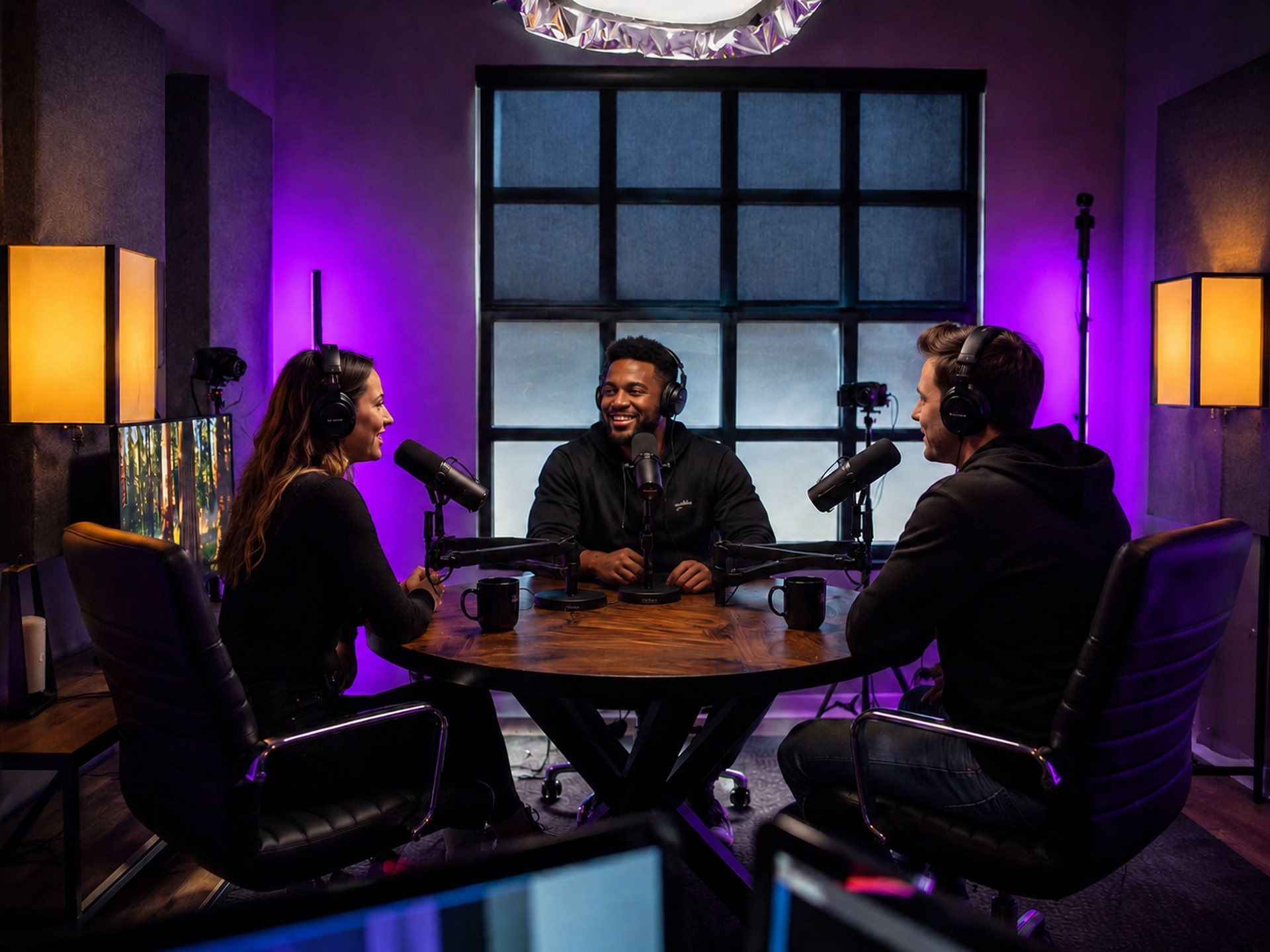 On camera in the studio