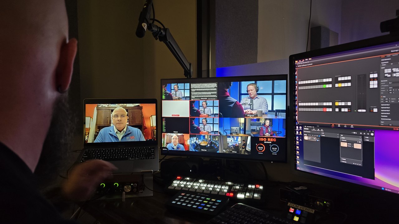 A live stream in production